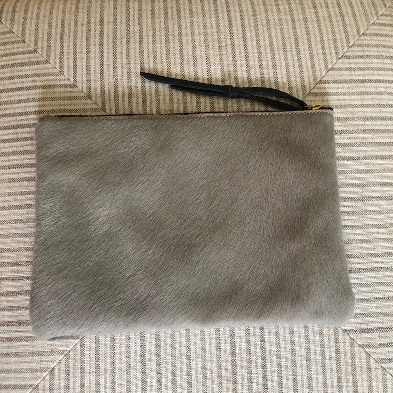 Oliveve Anthropologie Grey Calf Hair Clutch — image 3 of 5